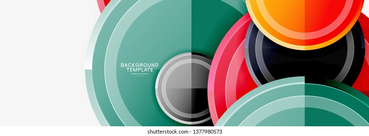 Circle geometric abstract background template for web banner, business presentation, branding, wallpaper. Vector design