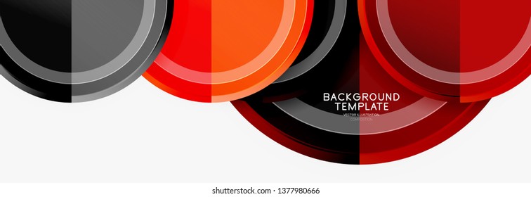Circle geometric abstract background template for web banner, business presentation, branding, wallpaper. Vector design