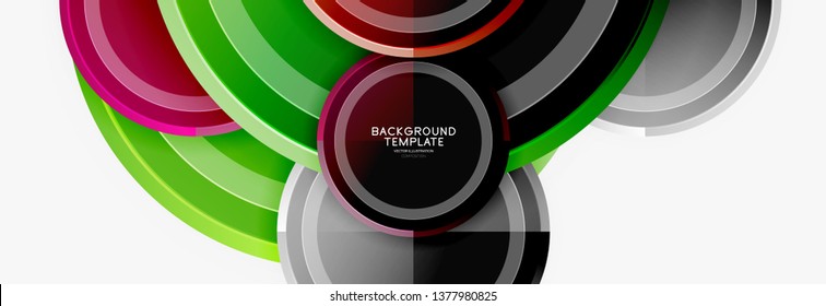 Plantilla de fondo abstracto geométrico circular para banner web, presentación de negocios, marca, fondo de pantalla. Diseño de vectores