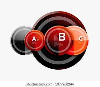 Circle geometric abstract background template for web banner, business presentation, branding, wallpaper. Vector design