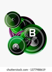 Circle geometric abstract background template for web banner, business presentation, branding, wallpaper. Vector design