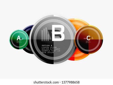 Circle geometric abstract background template for web banner, business presentation, branding, wallpaper. Vector design