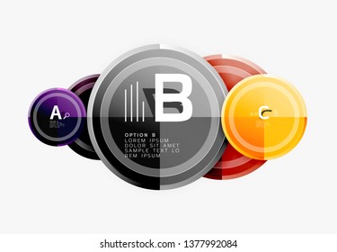 Circle geometric abstract background template for web banner, business presentation, branding, wallpaper. Vector design