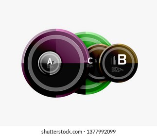 Circle geometric abstract background template for web banner, business presentation, branding, wallpaper. Vector design