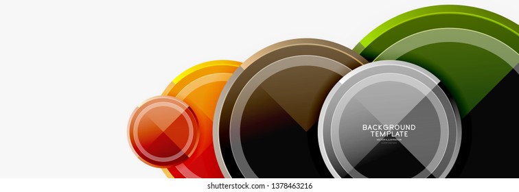 Plantilla de fondo abstracto geométrico circular para banner web, presentación de negocios, marca, fondo de pantalla. Diseño de vectores