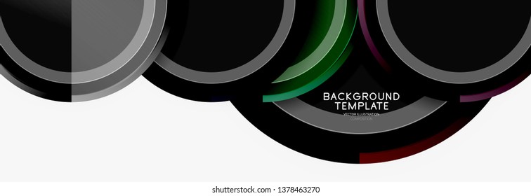 Circle geometric abstract background template for web banner, business presentation, branding, wallpaper. Vector design