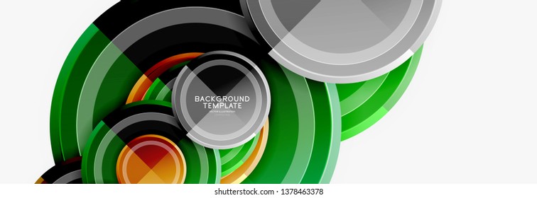 Circle geometric abstract background template for web banner, business presentation, branding, wallpaper. Vector design