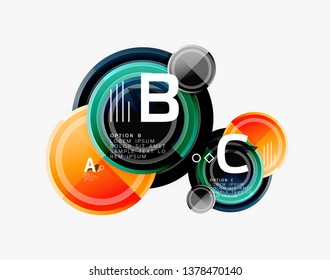 Circle geometric abstract background template for web banner, business presentation, branding, wallpaper. Vector design