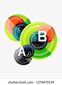 Circle geometric abstract background template for web banner, business presentation, branding, wallpaper. Vector design