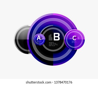 Circle geometric abstract background template for web banner, business presentation, branding, wallpaper. Vector design
