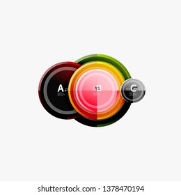 Circle geometric abstract background template for web banner, business presentation, branding, wallpaper. Vector design