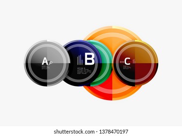 Circle geometric abstract background template for web banner, business presentation, branding, wallpaper. Vector design