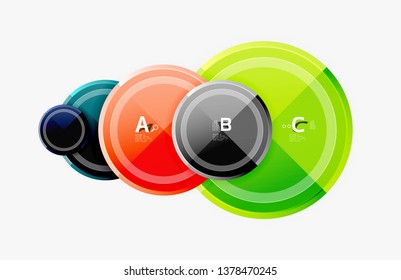 Circle geometric abstract background template for web banner, business presentation, branding, wallpaper. Vector design