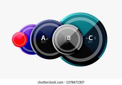 Circle geometric abstract background template for web banner, business presentation, branding, wallpaper. Vector design