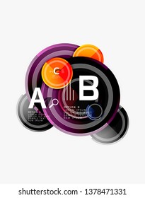 Circle geometric abstract background template for web banner, business presentation, branding, wallpaper. Vector design