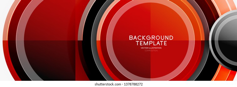 Circle geometric abstract background template for web banner, business presentation, branding, wallpaper. Vector design