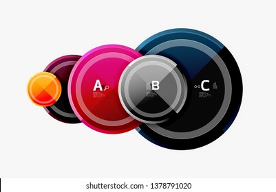 Circle geometric abstract background template for web banner, business presentation, branding, wallpaper. Vector design