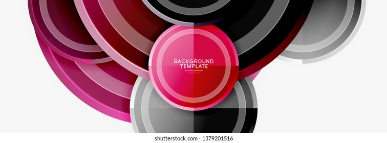 Circle geometric abstract background template for web banner, business presentation, branding, wallpaper. Vector design