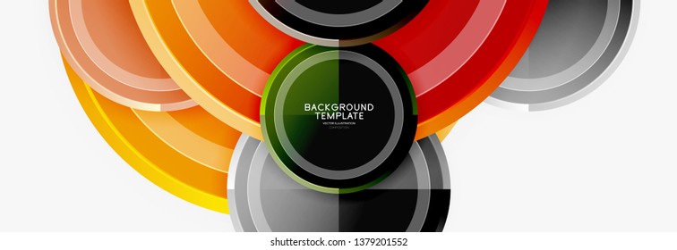 Circle geometric abstract background template for web banner, business presentation, branding, wallpaper. Vector design