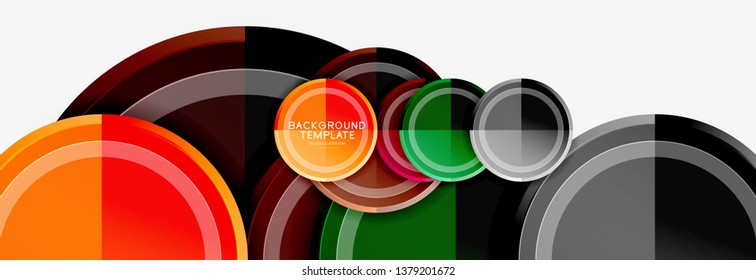 Circle geometric abstract background template for web banner, business presentation, branding, wallpaper. Vector design