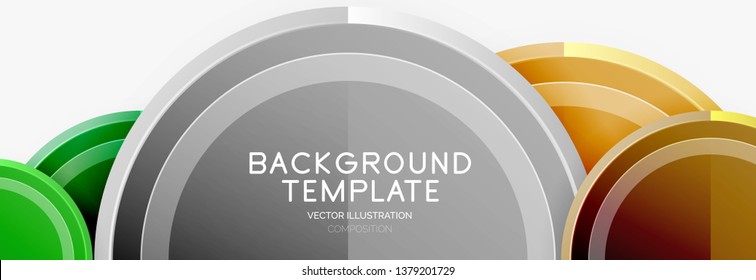 Circle geometric abstract background template for web banner, business presentation, branding, wallpaper. Vector design