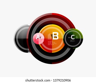 Circle geometric abstract background template for web banner, business presentation, branding, wallpaper. Vector design
