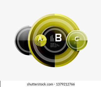 Circle geometric abstract background template for web banner, business presentation, branding, wallpaper. Vector design