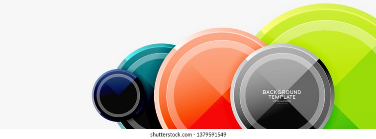 Modelo de plano de fundo abstrato geométrico círculo para banner web, apresentação de negócios, marca, papel de parede. Design vetorial