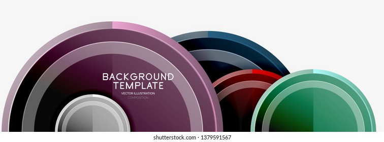 Circle geometric abstract background template for web banner, business presentation, branding, wallpaper. Vector design