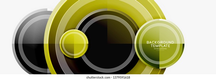 Circle geometric abstract background template for web banner, business presentation, branding, wallpaper. Vector design