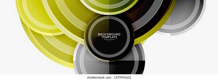 Plantilla de fondo abstracto geométrico circular para banner web, presentación de negocios, marca, fondo de pantalla. Diseño de vectores