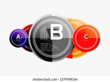 Circle geometric abstract background template for web banner, business presentation, branding, wallpaper. Vector design