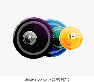 Circle geometric abstract background template for web banner, business presentation, branding, wallpaper. Vector design