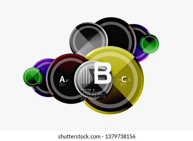 Circle geometric abstract background template for web banner, business presentation, branding, wallpaper. Vector design