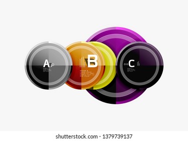 Circle geometric abstract background template for web banner, business presentation, branding, wallpaper. Vector design
