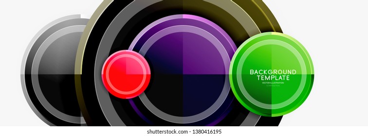 Circle geometric abstract background template for web banner, business presentation, branding, wallpaper. Vector design