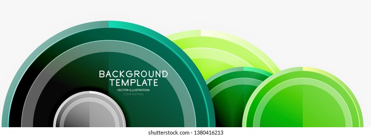 Circle geometric abstract background template for web banner, business presentation, branding, wallpaper. Vector design