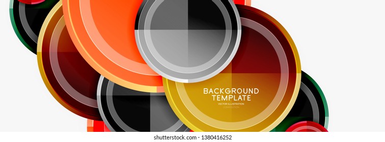 Plantilla de fondo abstracto geométrico circular para banner web, presentación de negocios, marca, fondo de pantalla. Diseño de vectores