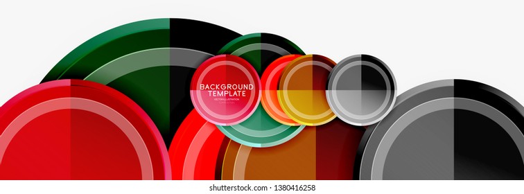 Plantilla de fondo abstracto geométrico circular para banner web, presentación de negocios, marca, fondo de pantalla. Diseño de vectores