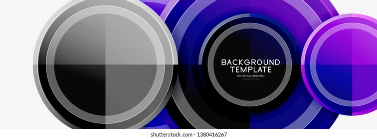 Circle geometric abstract background template for web banner, business presentation, branding, wallpaper. Vector design