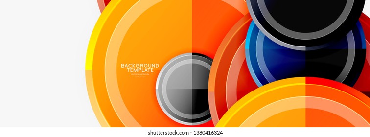 Circle geometric abstract background template for web banner, business presentation, branding, wallpaper. Vector design