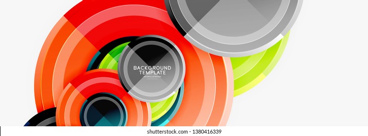 Circle geometric abstract background template for web banner, business presentation, branding, wallpaper. Vector design