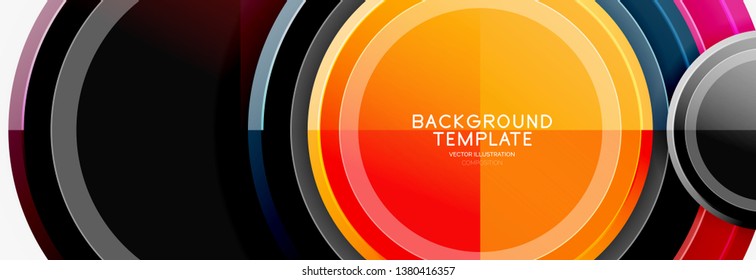 Circle geometric abstract background template for web banner, business presentation, branding, wallpaper. Vector design