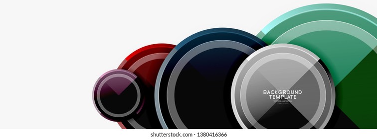 Circle geometric abstract background template for web banner, business presentation, branding, wallpaper. Vector design