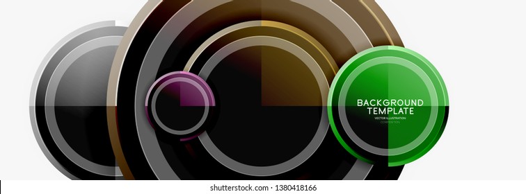 Circle geometric abstract background template for web banner, business presentation, branding, wallpaper. Vector design
