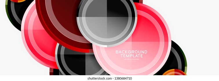 Circle geometric abstract background template for web banner, business presentation, branding, wallpaper. Vector design