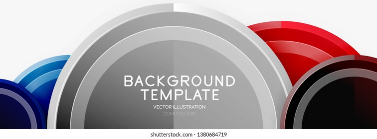 Circle geometric abstract background template for web banner, business presentation, branding, wallpaper. Vector design