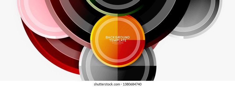 Circle geometric abstract background template for web banner, business presentation, branding, wallpaper. Vector design
