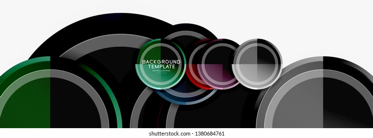 Circle geometric abstract background template for web banner, business presentation, branding, wallpaper. Vector design