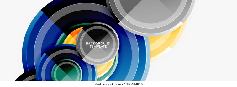 Circle geometric abstract background template for web banner, business presentation, branding, wallpaper. Vector design